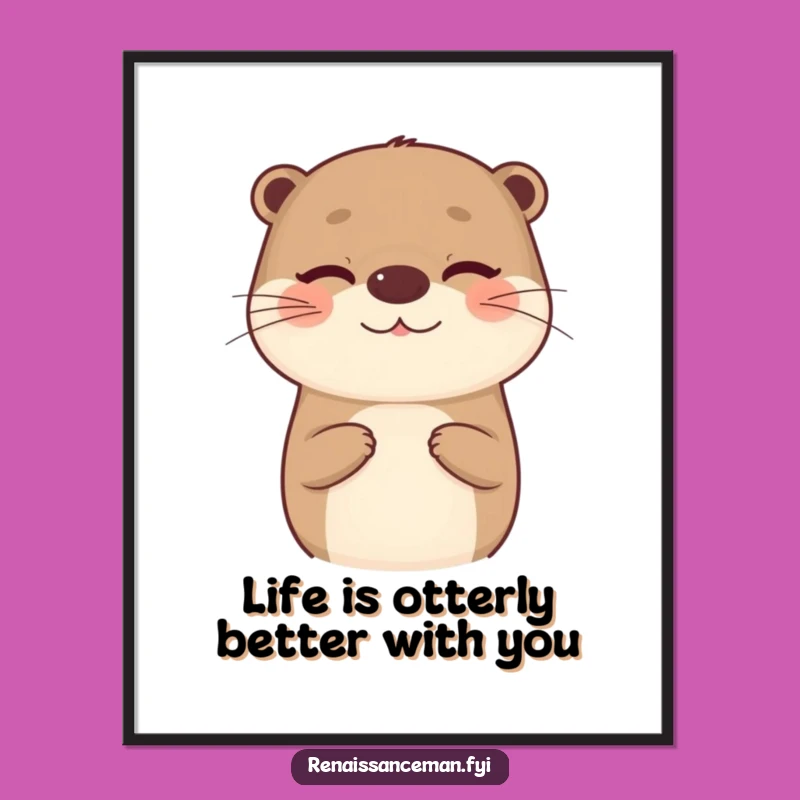 Free Printable Wall Art: Winking Otter Compliment - Funny Downloadable Decor!