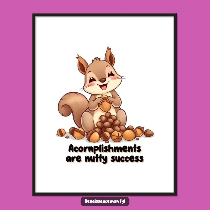 Funny Free Printable Squirrel Wall Art: Acorn Sculptor Downloadable Decor