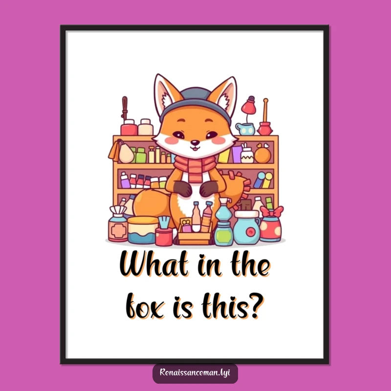 Funny Free Printable Wall Art: Fox's Confident Display - Downloadable Decor