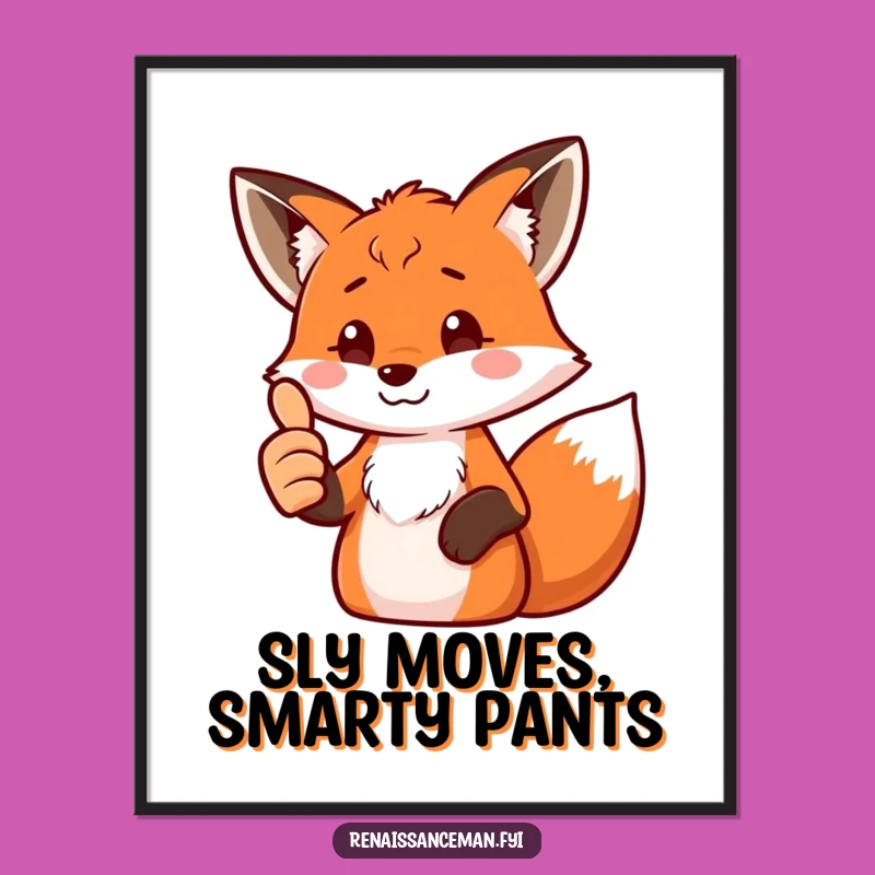 Funny Free Printable Wall Art: Proud Fox Thumbs Up - Downloadable Digital Art!