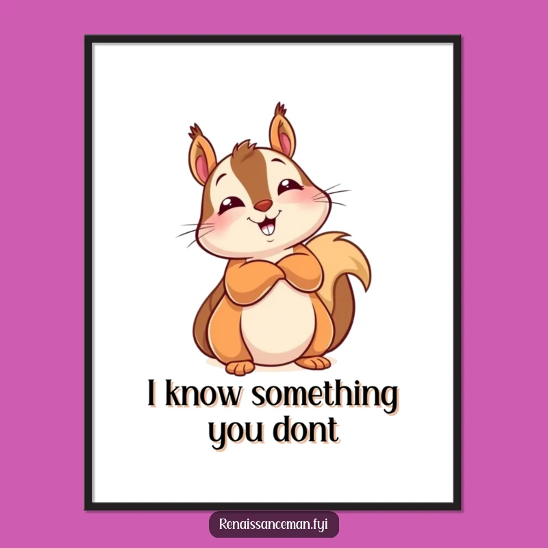 Free Printable Wall Art: Funny Squirrel Knowing Look Decor