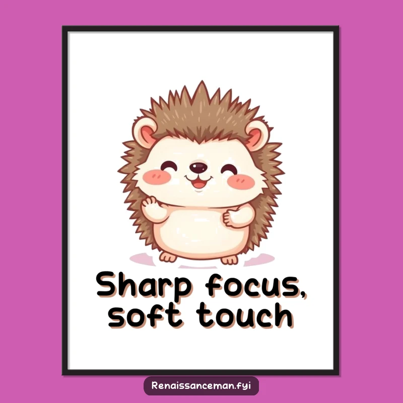 Free Printable Hedgehog Wall Art: Photo Print Design Downloadable Art Gift