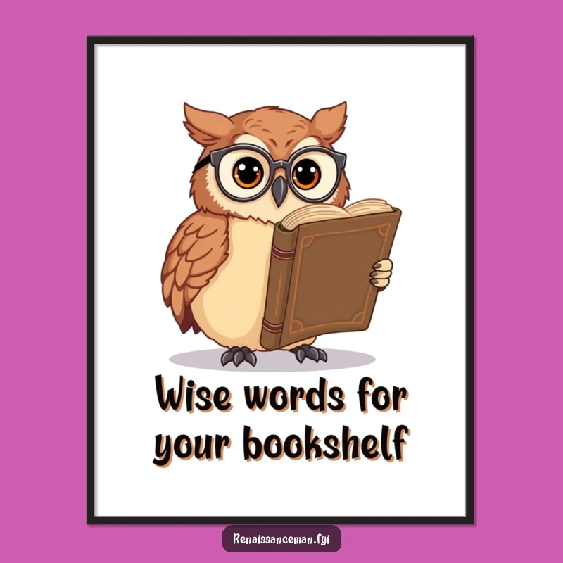 Funny Free Printable Owl Wall Art: Bookworm Fowl Downloadable Decor