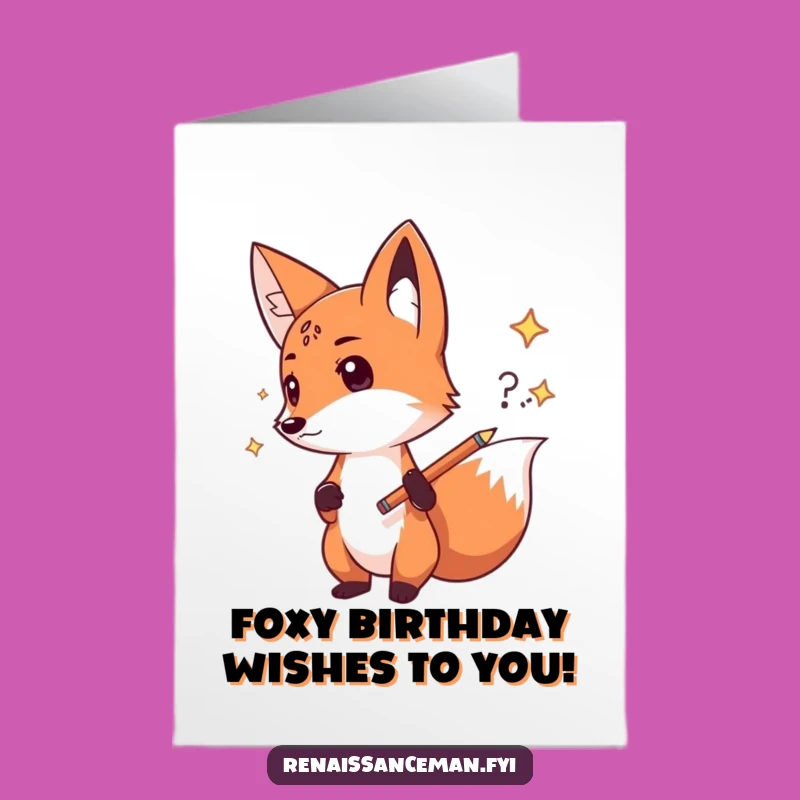 Free Printable Fox Birthday Card: Creative Idea Design Downloadable Gift