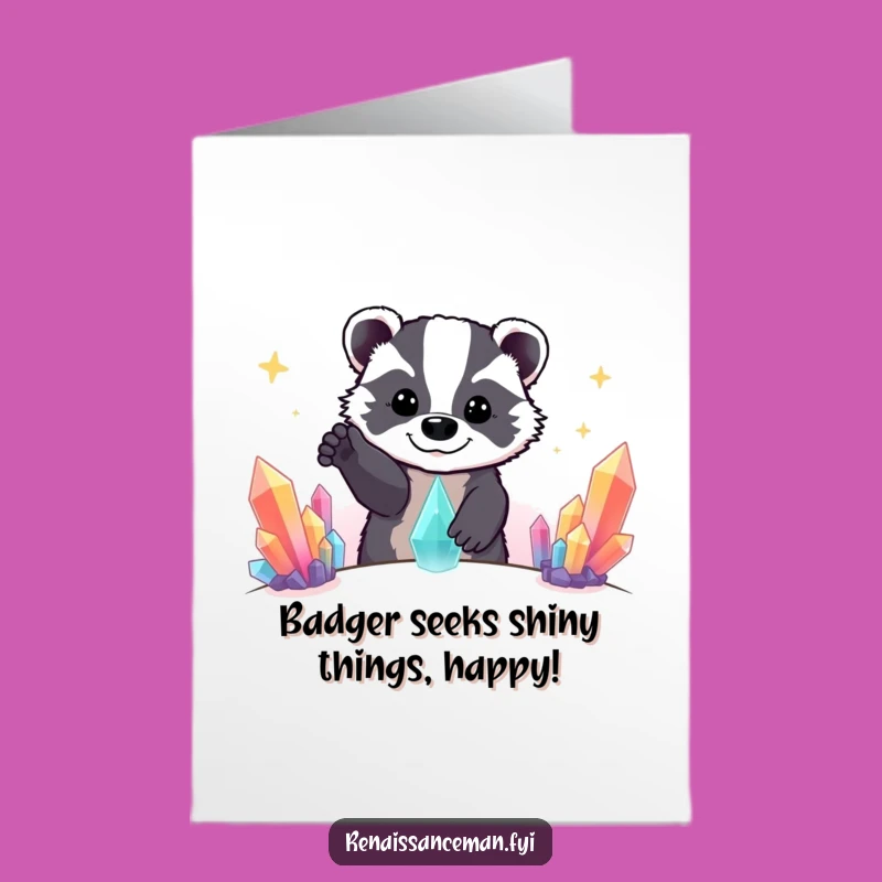 Free Printable Badger Birthday Card - Funny Downloadable Gem Hunt Gift
