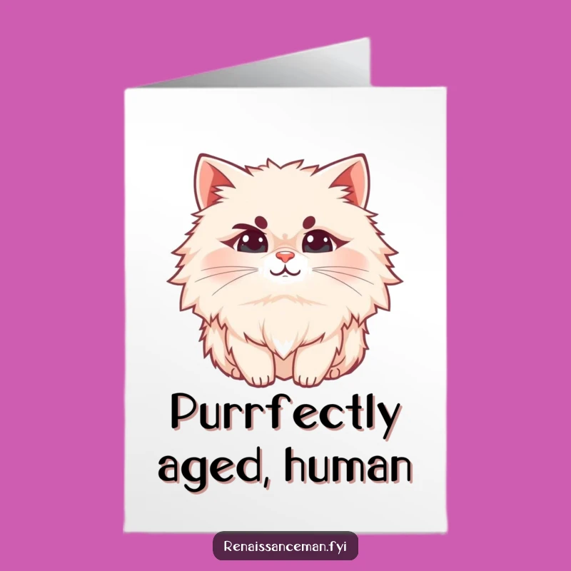 Free Printable Birthday Card: Sarcastic Cat Smirk Downloadable Gift