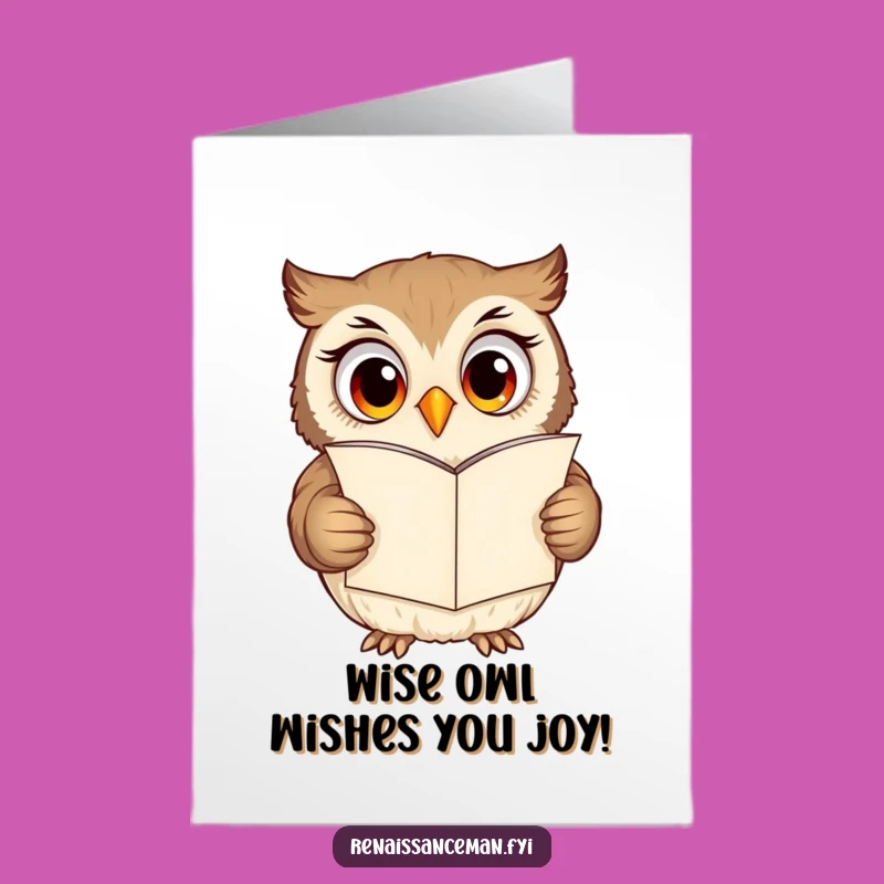 Free Printable Curious Owl Birthday Card: Funny Downloadable Love Letter Art