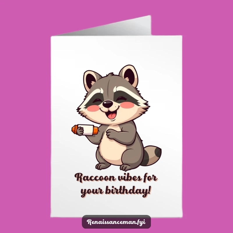 Free Printable Raccoon Birthday Card: Giggling DIY Downloadable Fun Gift