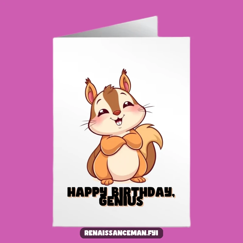 Free Printable Squirrel Birthday Card: Knowing Look Downloadable