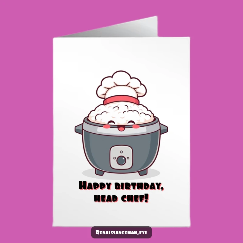 Free Printable Birthday Card: Chef Rice Cooker, Hilarious Downloadable Celebration