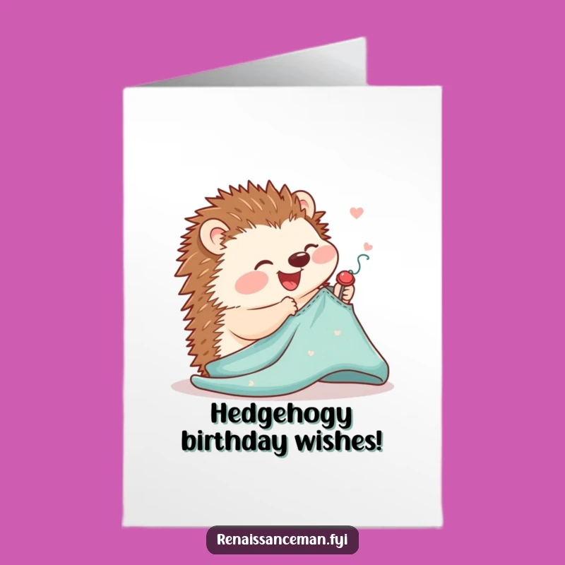 Free Printable Birthday Card: Joyful Hedgehog Crafts a Birthday Surprise