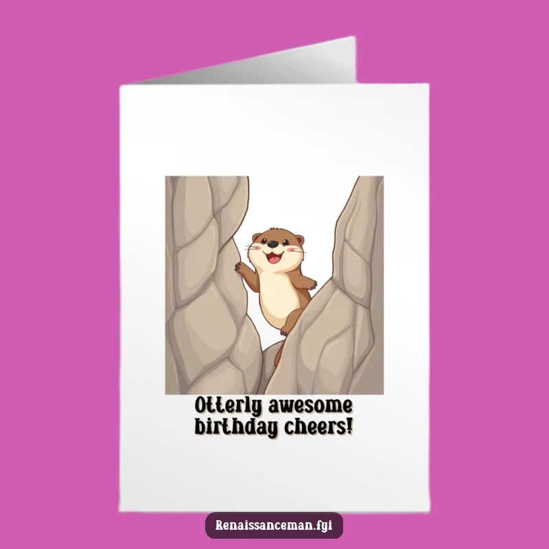 Free Printable Funny Otter Birthday Card - Sticky Paws Adventure Downloadable Gift