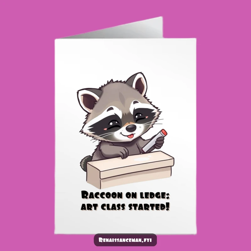 Free Printable Giggling Raccoon Birthday Card - Funny Downloadable Gift for Climbers