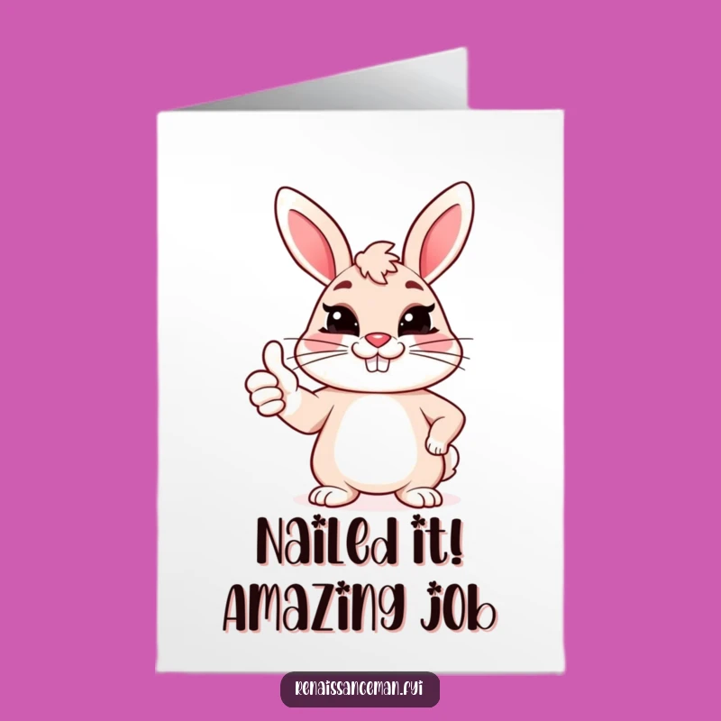 Free Printable Bunny Congrats: Sarcastic Thumbs Up Downloadable