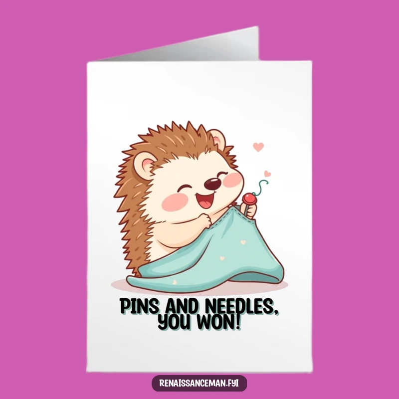 Free Printable Congrats Card: Hedgehog's Precise Pinning for Your Success