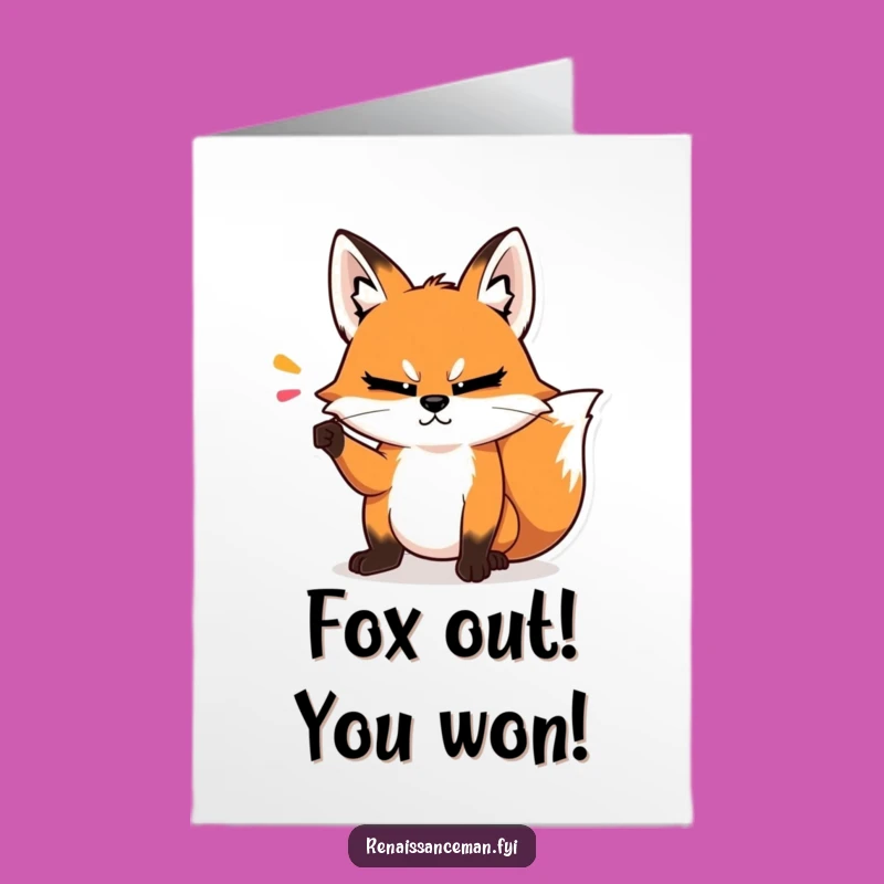 Free Printable Congrats Card: Smug Fox - Funny Downloadable Gift!