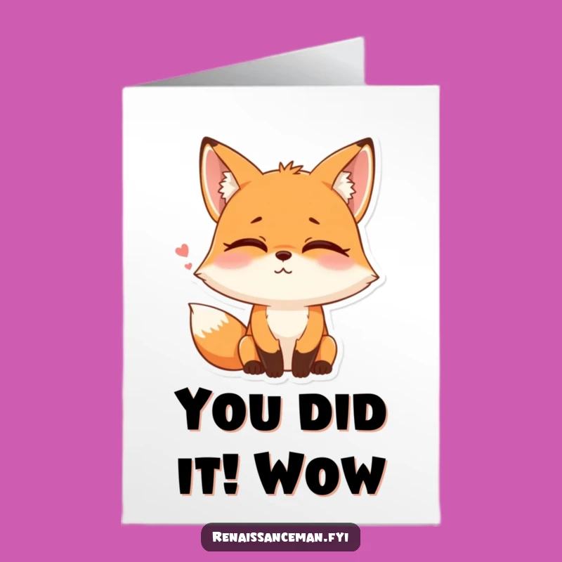 Free Printable Fox Congrats Card: Sarcastic Eye-Roll Downloadable Gift