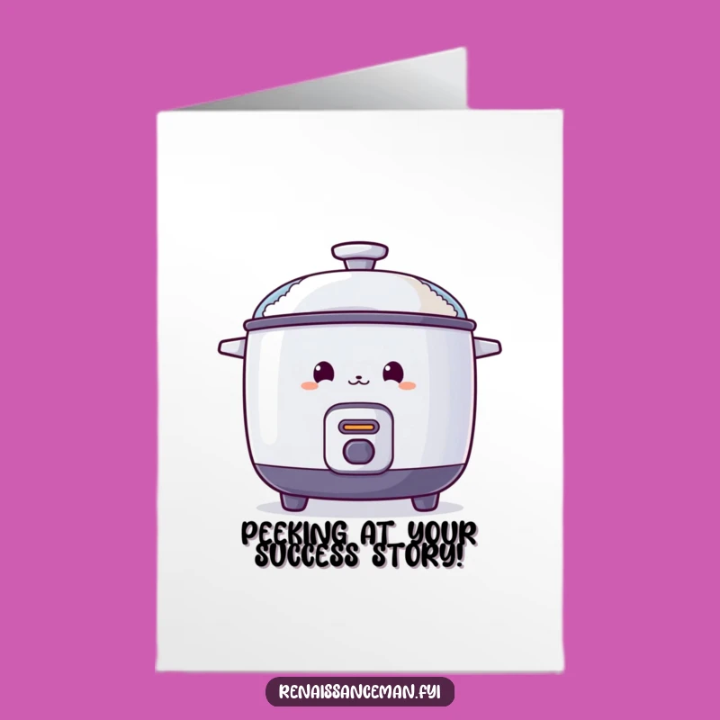 Free Printable Congrats Card: Curious Rice Cooker, Funny Downloadable Surprise