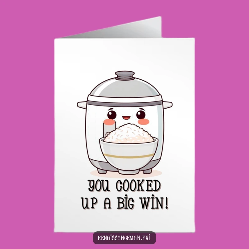 Free Printable Congrats Card: Proud Rice Cooker Success, Funny Downloadable Gift