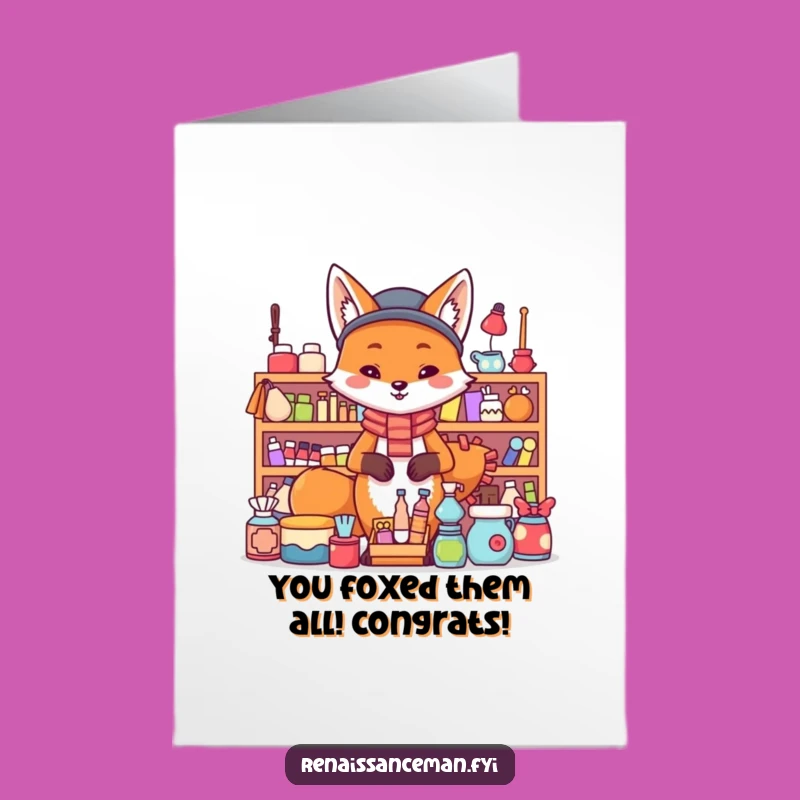 Free Printable Congrats Card: Fox's Success Display - Clever Downloadable