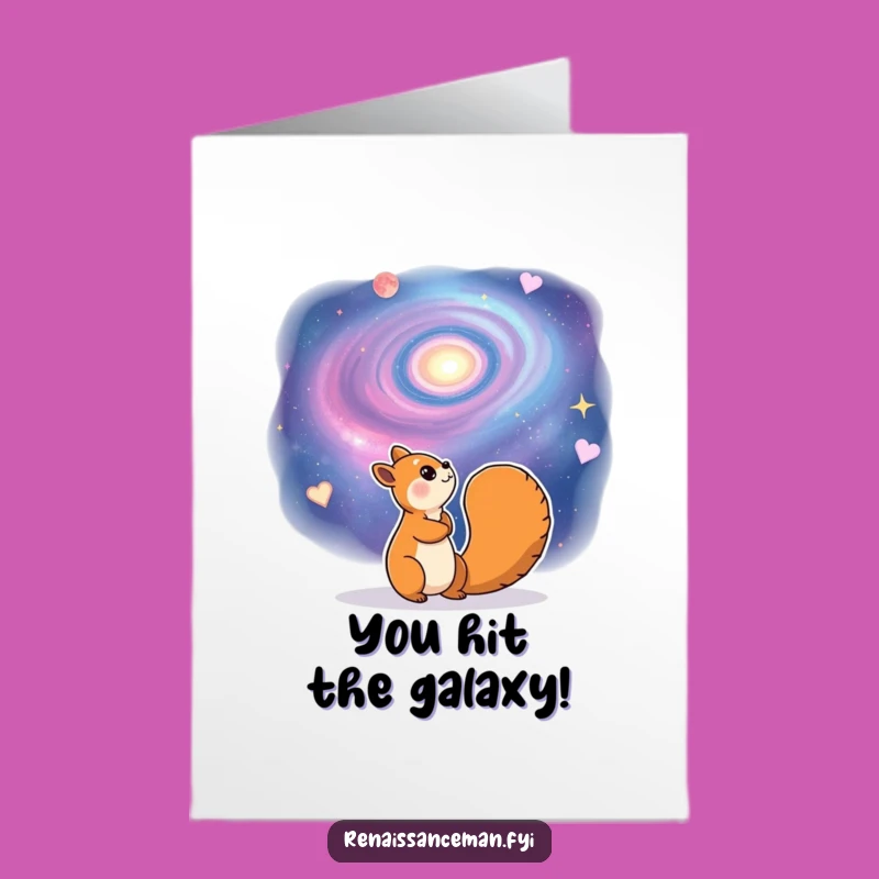 Free Printable Squirrel Congrats Card: Galaxy Dream, Funny Downloadable Gift