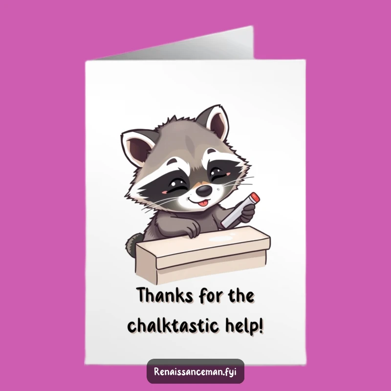 Free Printable Funny Raccoon Thank You Card - Downloadable Appreciation Gift