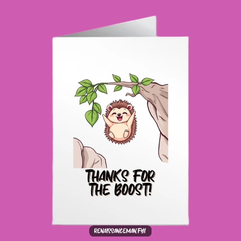 Free Printable Hedgehog Thank You Card - Funny Downloadable Appreciation for Bravery