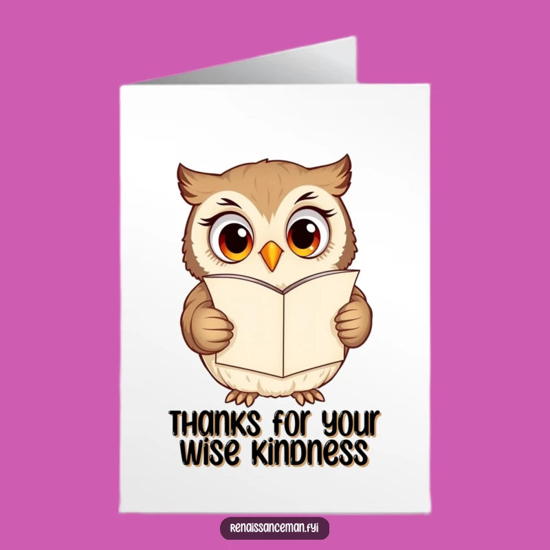 Free Printable Owl Thank You Card: Funny Love Letter Downloadable Art