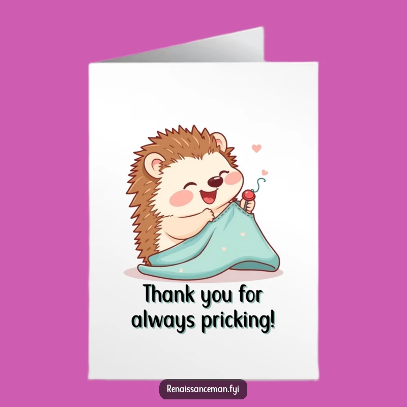 Free Printable Thank You Card: Hedgehog's Pattern for Your Thoughtfulness