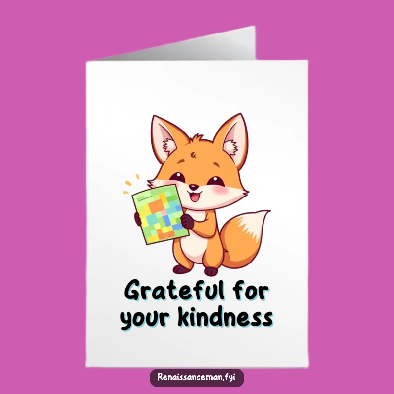 Free Printable Thank You Card: Fox's Colorful Sample - Easy Download Thanks