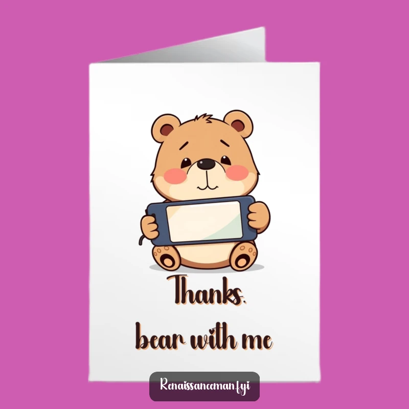 Free Printable Funny Bear Thank You Card: Goofy Gratitude, Downloadable Gift