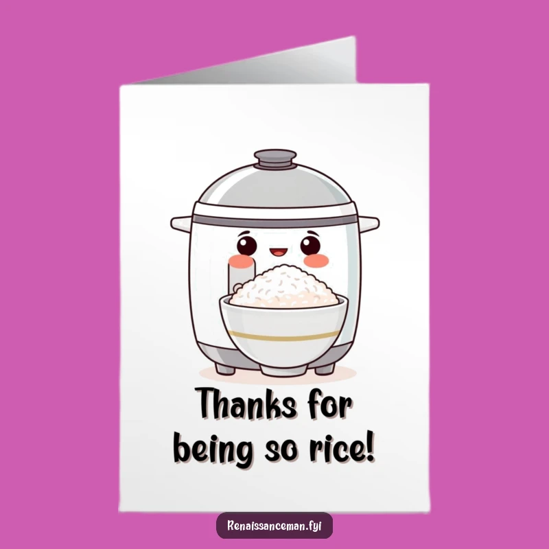 Free Printable Thank You Card: Rice Cooker Gratitude, Humorous Downloadable Gift