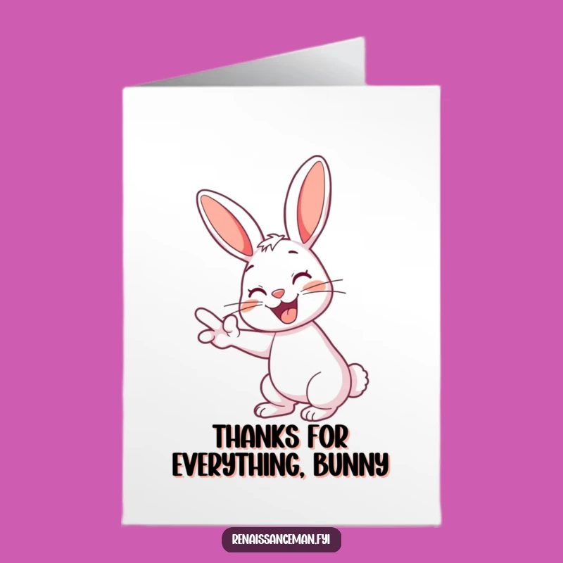 Free Printable Thank You Card: Grinning Rabbit Swipe - Humorous Downloadable Gratitude!