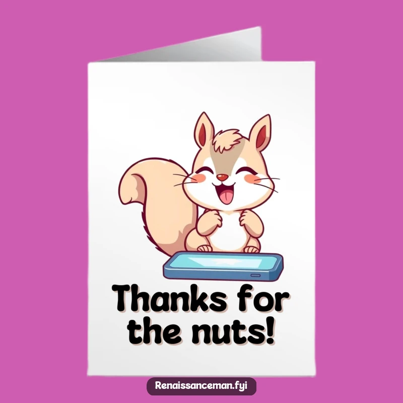 Free Printable Squirrel Thank You Card: Techie Gratitude Downloadable Gift!