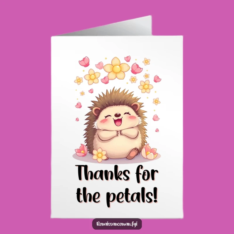 Free Printable Thank You Card: Hedgehog Hugs - Petal Gratitude Gift