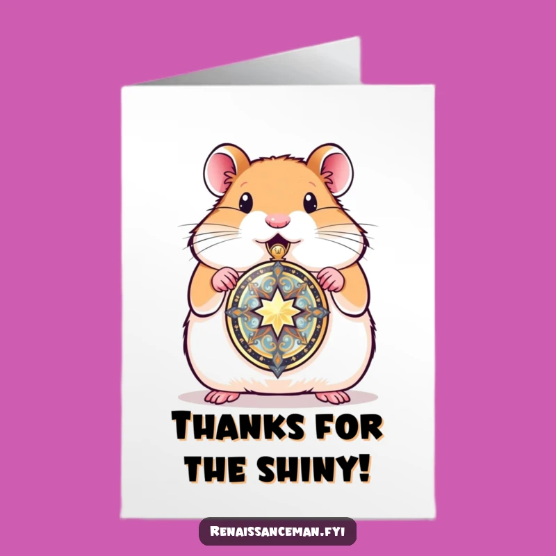 Free Printable Thank You Card: Hamster Locket - Sweet Downloadable Gift