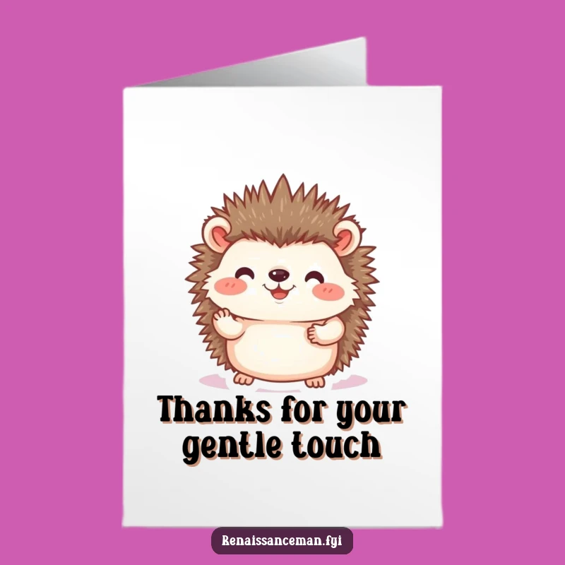 Free Printable Hedgehog Thank You Card: Photo Print Design Downloadable Gift