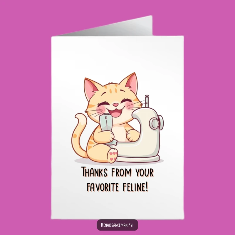Free Printable Cat Thank You Card: Crafty Thanks Downloadable
