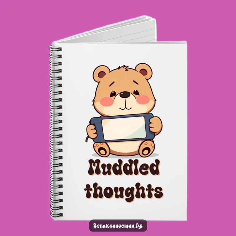 Funny Bear Phone Confusion Notebook: Playful bear with upside down phone, a perfect funny gift.