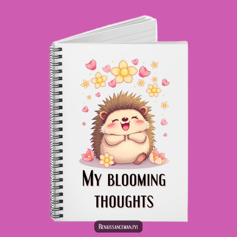 Jot down your happy thoughts and moments in this hedgehog petal hug notebook. Perfect for journaling your joyful experiences.
