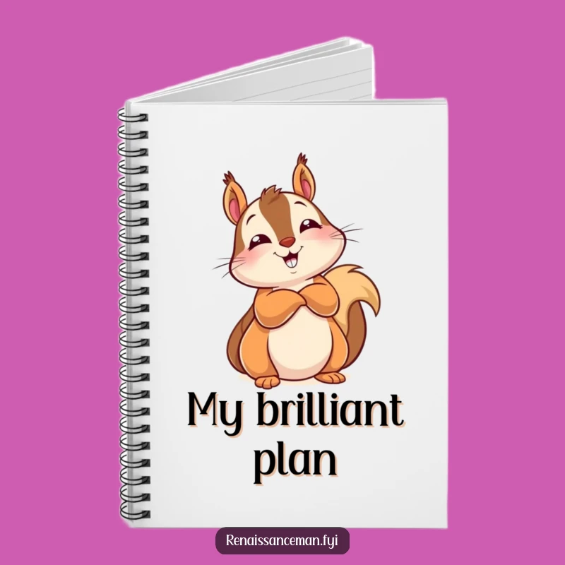Capture your clever insights and brilliant ideas in this funny squirrel notebook. Ideal for journaling, note-taking, or doodling with a knowing smile.