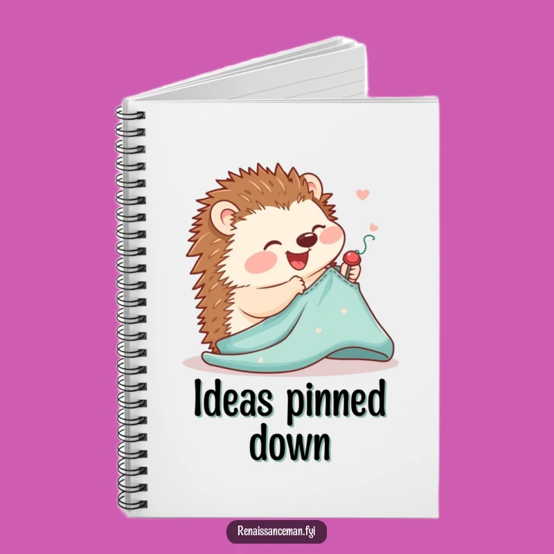 Funny Hedgehog Sewing Notebook: Plan Projects with a Joyful Pinning Hedgehog