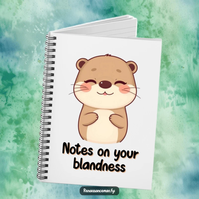 Funny notebook with a beaming otter giving an insincere compliment and a wink, perfect for journaling witty thoughts.