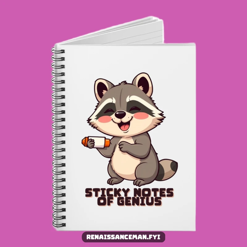 Funny Raccoon Crafter Notebook: Giggling Raccoon with Glue Stick, Journal Gift