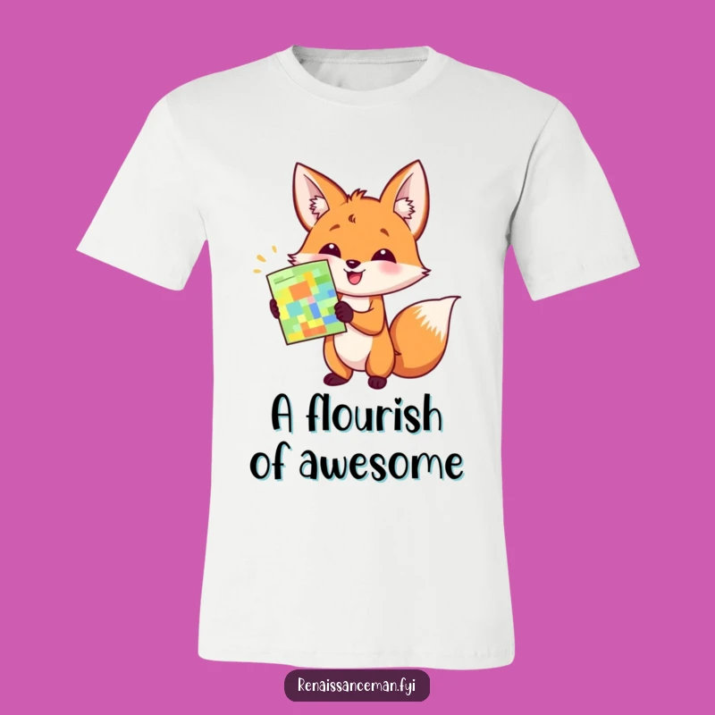 Funny Fox Presentation T-Shirt: Enthusiastic & Humorous Tee