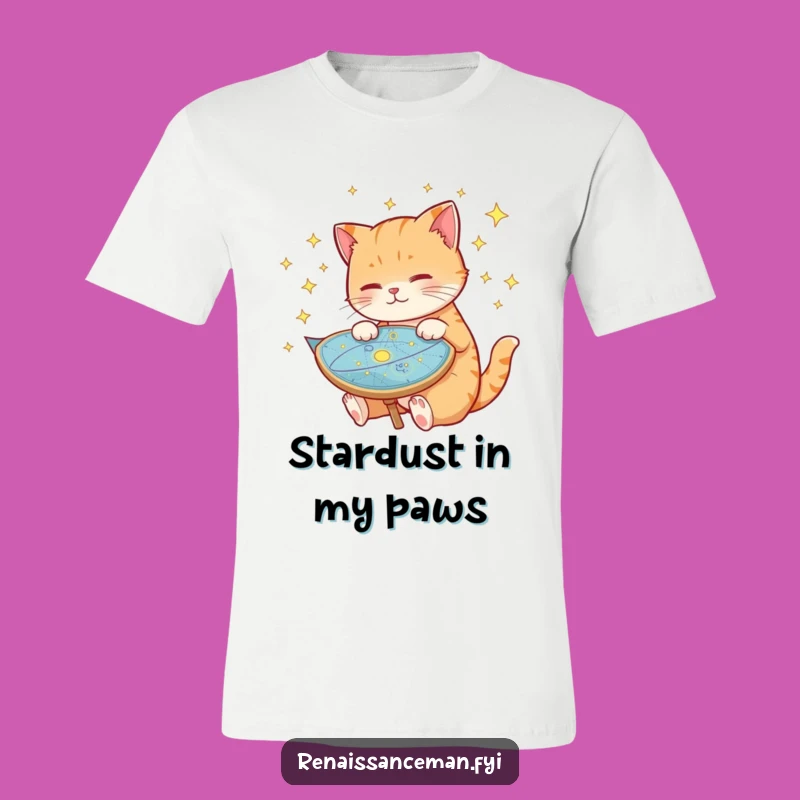 Funny Cat Stargazer T-Shirt: Chart Your Own Course with Feline Cosmic Style!