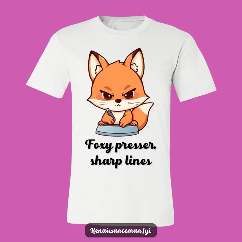 Funny Fox Sewing T-Shirt: Determined Pressing Power, Perfect for Tailors