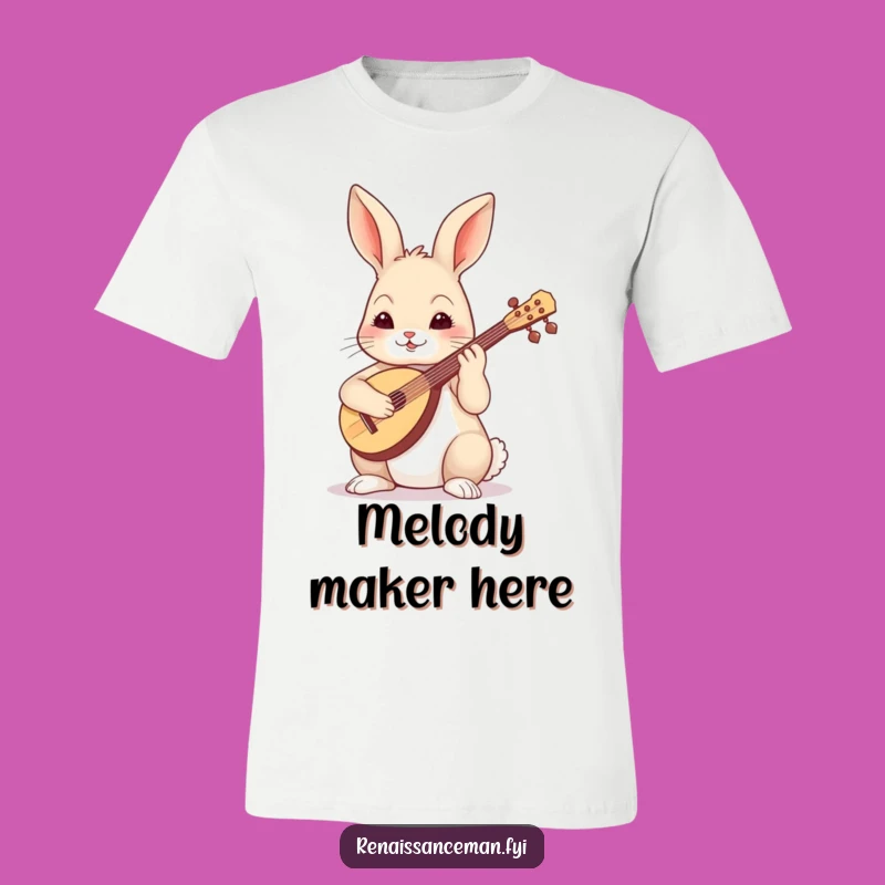 Funny Skilled Rabbit Lute T-Shirt - Wear Your Musical Passion!