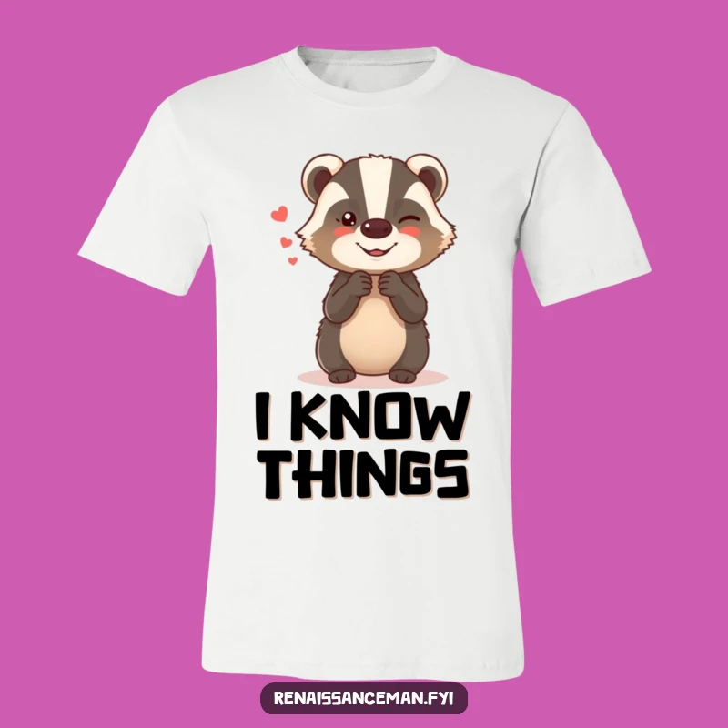 Show off your playful side with this funny t-shirt featuring a giggling badger sharing secrets. It’s a comfortable and hilarious addition to any wardrobe.