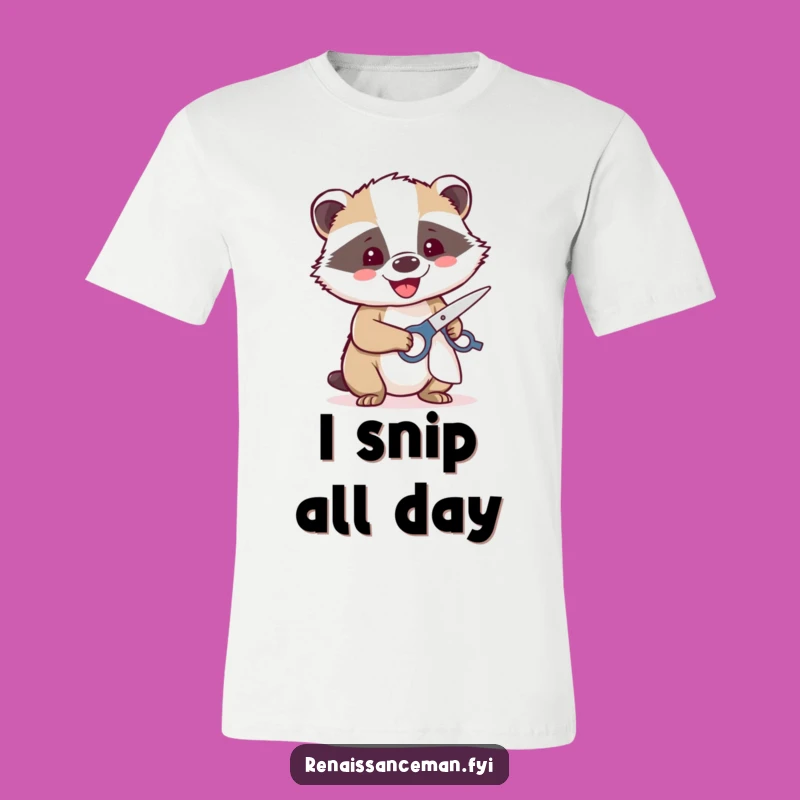 Funny Badger Cutting T-Shirt: Wear Your Sharp Skills with Humor